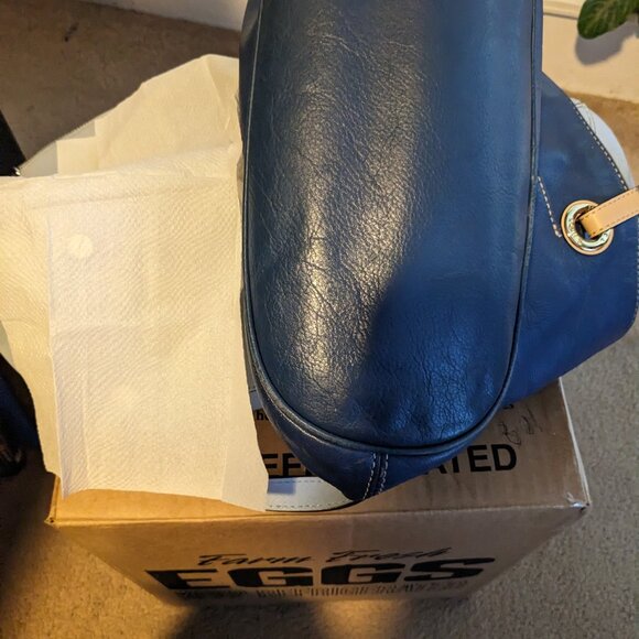 Michael Kors Navy Blue Beautiful Leather Saffiano Tote - Picture 5 of 6